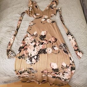 SOLD - NWOT Floral Maxi with cutouts